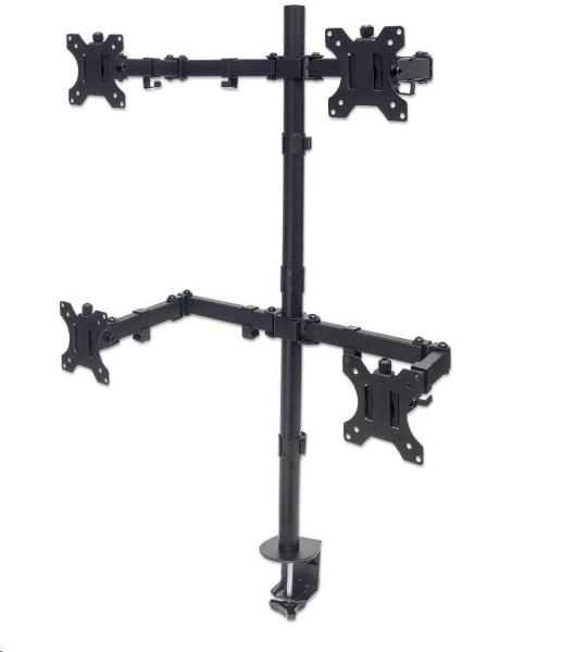 MANHATTAN Stolný držiak (univerzálny) pre 4 LCD monitory,  13" až 32",  8 kg