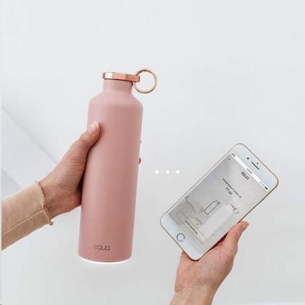 Equa Smart – chytrá lahev,  ocel,  mramor,  Pink Blush6