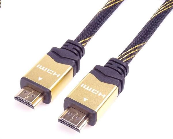 Kábel HDMI PREMIUMCORD 2.0 Vysokorýchlostný + ethernetový kábel HQ,  pozlátené konektory,  0, 5 m