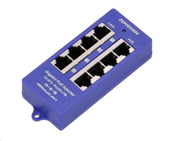 POE injektor pasivní - 4x 1 Gb/ s,  stíněný