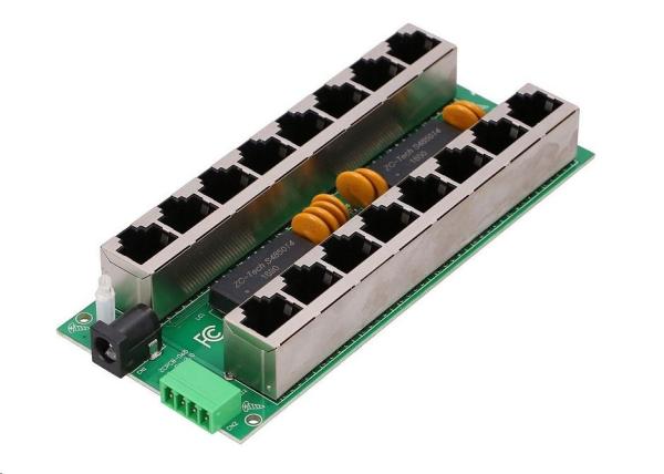 POE injektor pasivní - 8x 1 Gb/ s,  stíněný,  svorkovnice2