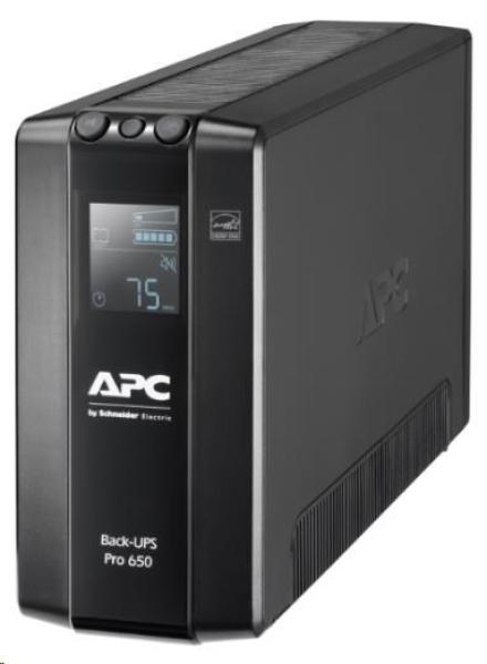 APC Back UPS Pro BR 650VA,  6 výstupov,  AVR,  LCD rozhranie (390W)