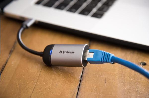 VERBATIM 49146 Adaptér USB-C™ na gigabitový Ethernet Rj45 HUB0