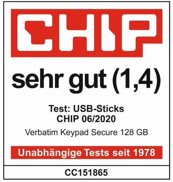 VERBATIM USB 3.0 Disk 128 GB - Zabezpečená klávesnica (R:160/ W:150 MB/ s) GDPR1