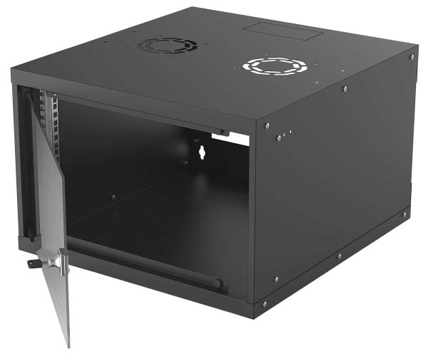 Intellinet 19" rack BASIC 6U/560 mm, čierny, rozložený flatpack2
