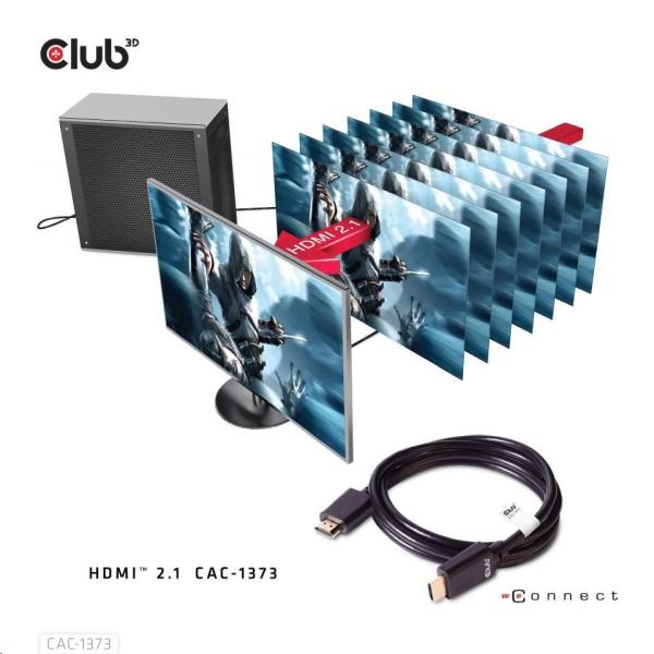 Club3D Kabel Ultra Rychlý HDMI™ Certifikovaný, 4K 120Hz, 8K60Hz, 48Gbps M/M, 3m, 28 AWG7