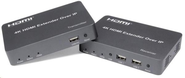 PREMIUMCORD HDMI extender s USB na 150 m cez IP,  bez oneskorenia