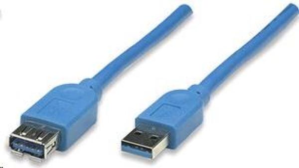 MANHATTAN USB kábel 3.0 A-A predĺženie 2m,  modré