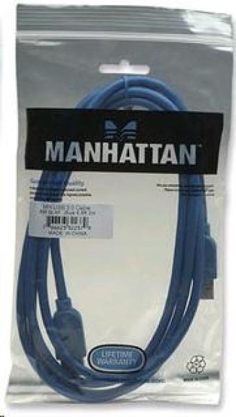 MANHATTAN USB kábel 3.0 A-A predĺženie 2m,  modré2