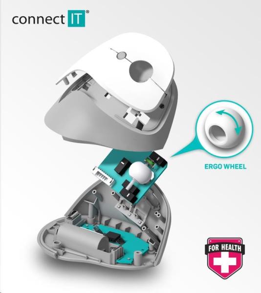CONNECT IT FOR HEALTH ergonomická vertikálna myš DOODLE,  (+ 1x batéria AA zdarma),  bezdrôtová6