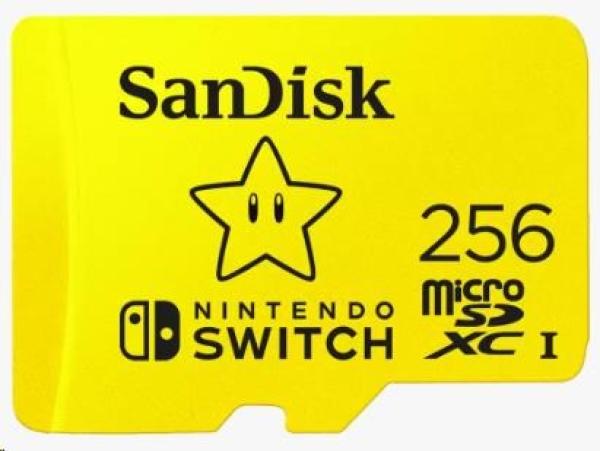 SanDisk MicroSDXC karta 256GB for Nintendo Switch (R:100/ W:90 MB/ s,  UHS-I,  V30, U3,  C10,  A1) licensed Product, Super Mario