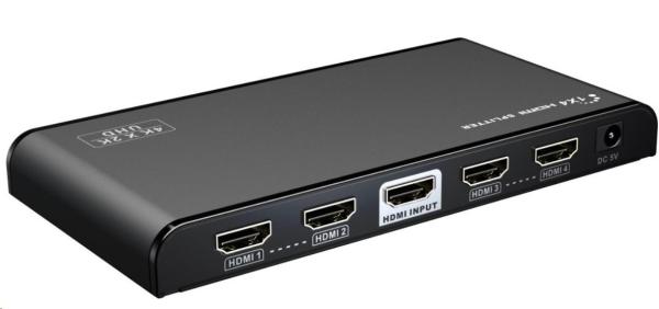 PremiumCord HDMI 2.0 rozdeľovač 1-4 porty, 4K x 2K/60Hz, FULL HD, 3D, čierny