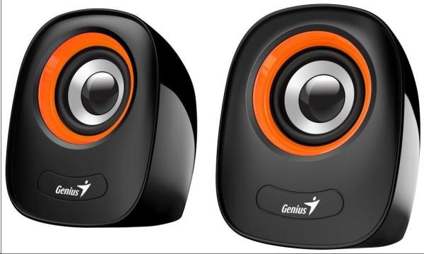 Reproduktory GENIUS SP-Q160 Orange, 2.0, 6 W, napájanie USB, 3,5" jack, čierna a oranžová