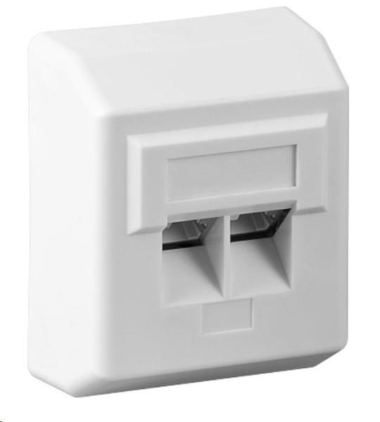 PREMIUMCORD Zásuvka 2xRJ45 pre sadrokartón,  UTP Cat5e