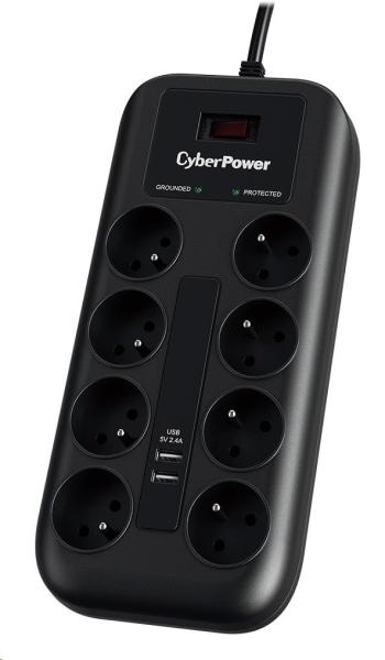 CyberPower Surge Buster™ 8 zásuviek, 2xUSB, 1.8m, nové