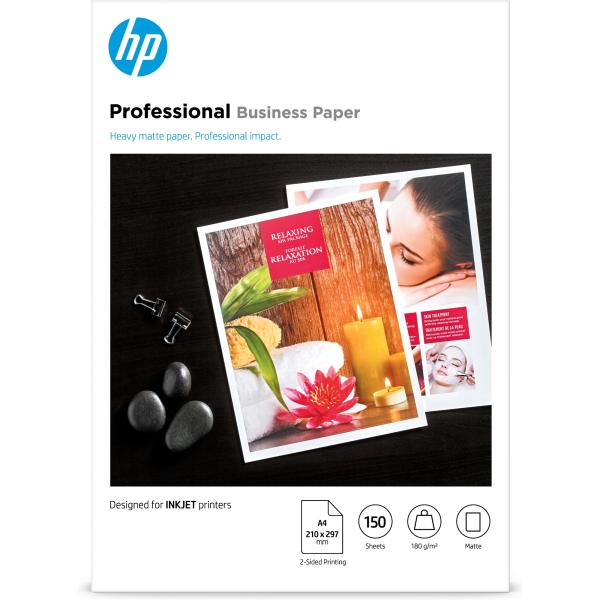HP Professional Inkjet Matte FSC Paper 180 gsm-150 sht A4 210 x 297 mm