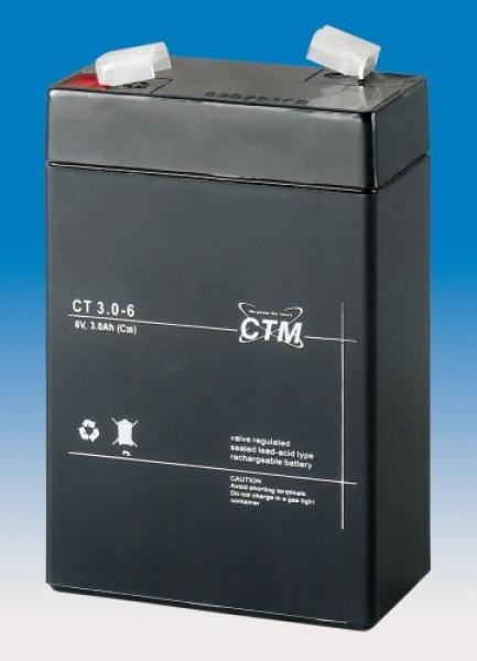 Batéria - CTM CT 6-3 (6V/ 3Ah - Faston 187),  životnosť 5 rokov