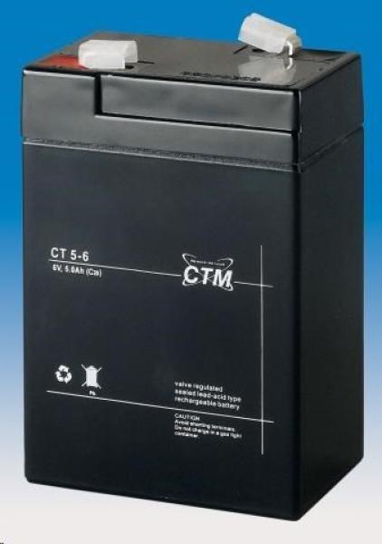 Batéria - CTM CT 6-5 (6V/ 5Ah - Faston 187),  životnosť 5 rokov