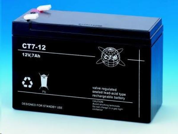 Batéria - CTM CT 12-7 (12V/7Ah - Faston 187), životnosť 5 rokov