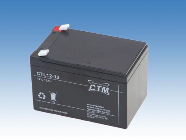 Baterie - CTM CTL 12-12L (12V/ 12Ah - Faston 250),  životnost 10-12let