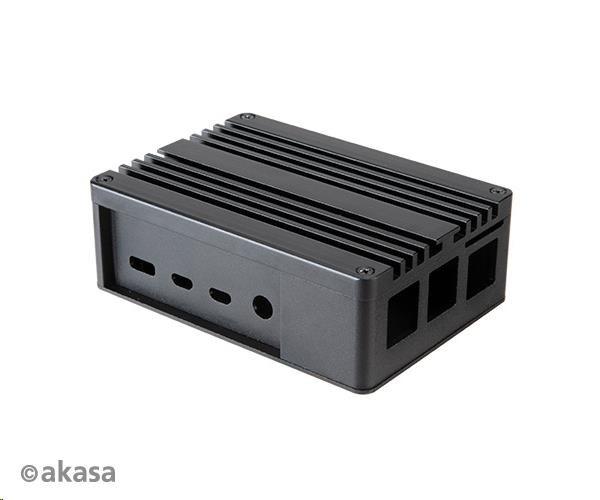 AKASA box pre Raspberry Pi 4 Model B,  rozšírený hliník,  s tepelnými modulmi (skrytý slot SD)