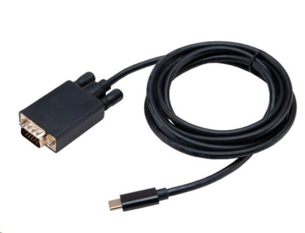 Káblový adaptér AKASA USB typu C na VGA M (1920x1080@60Hz) 1.8 m