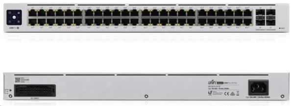 UBNT UniFi Switch USW-Pro-48-POE Gen2[48xGigabit,  600W PoE+ 802.3at/ af/ bt,  4xSFP+,  176Gbps]3