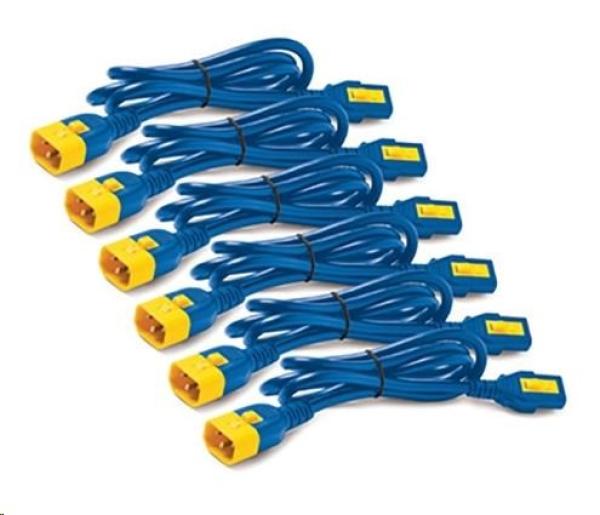 Súprava napájacích káblov APC (6 ks),  uzamykateľná,  C13 na C14,  1.2 m,  modrá