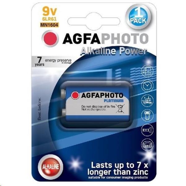 AgfaPhoto Power alkalická baterie 9V,  blistr 1ks