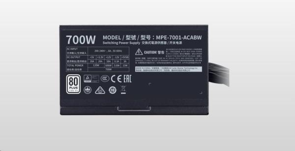 Cooler Master zdroj MWE White 700W V2,  120mm,  80+7