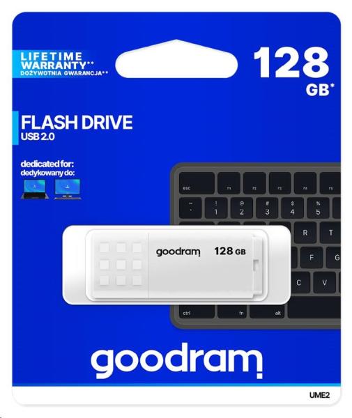 GOODRAM Flash disk 128 GB UME2,  USB 2.0,  biela3