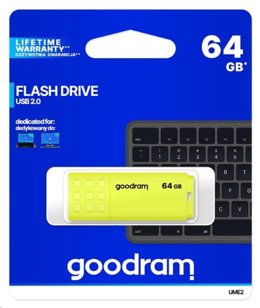 GOODRAM Flash Disk 64GB UME2,  USB 2.0,  žltá4