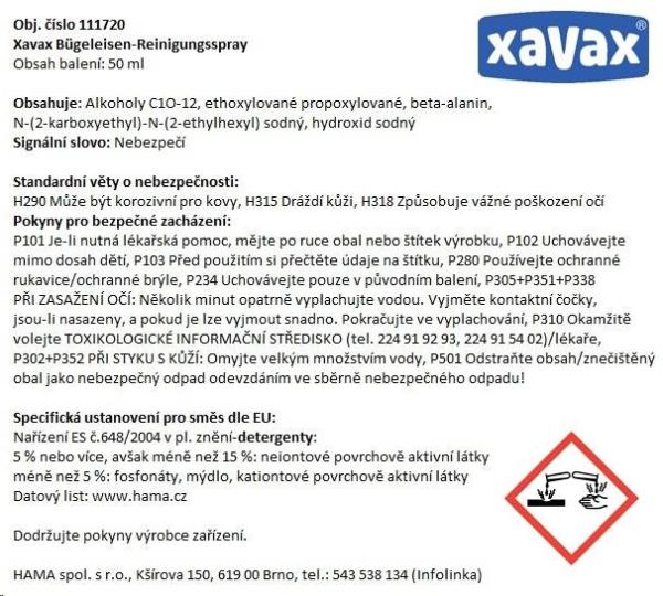 Xavax čisticí sprej na žehličku,  50 ml4
