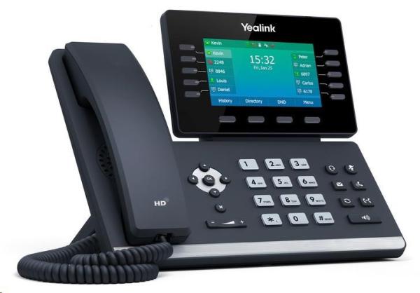 IP telefón Yealink SIP-T54W, 4,3" 480x272 LCD, 27 prog tl.2x10/100/1000, Wi-Fi, Bluetooth, PoE, 16xSIP, 1xUSB, bez adap