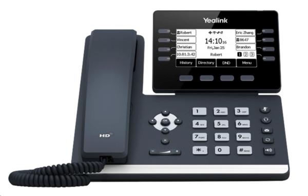 IP telefón Yealink SIP-T53,  2, 8" 320x240 LCD,  8 prog tl.2x10/ 100/ 1000,  PoE, 12xSIP,  1xUSB,  bez adaptéra
