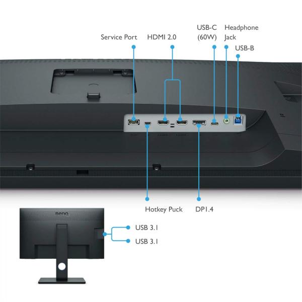 BENQ MT SW321C 31, 5", IPS panel, 4K,  3840x2160, 250 nits, 1000:1, 5ms GTG, DP /  HDMI/ USB , VESA7