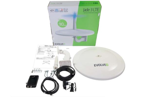 EVOLVEO Jade 3,  aktivní venkovní anténa FM/ DAB+/ DVB-T2,  filtr LTE, 4G, 5G3