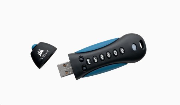 Flash disk CORSAIR 128 GB Padlock 3,  USB 3.0,  čierna/ modrá1