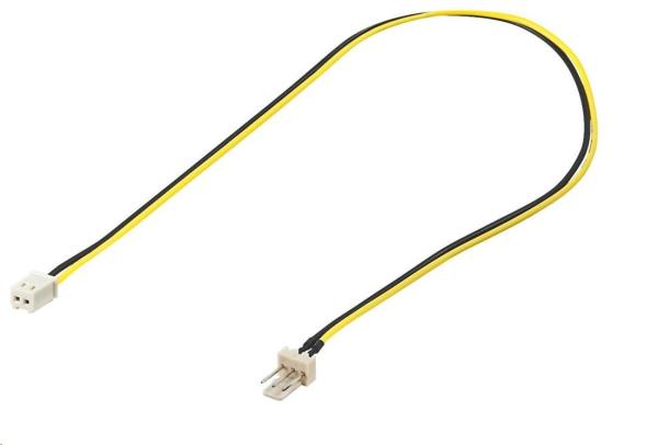 PREMIUMCORD Napájací kábel ventilátora z 2-pinového konektora FAN na 3-pinový konektor FAN na zapojenie do ventilátora