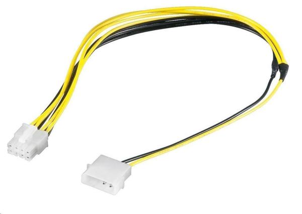 Napájací kábel PREMIUMCORD 5.25" na EPS 8-pin pre napájanie, M/M, 28cm