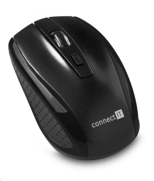 CONNECT IT Bezdrôtová optická myš (+ 2x AAA batérie zdarma),  čierna