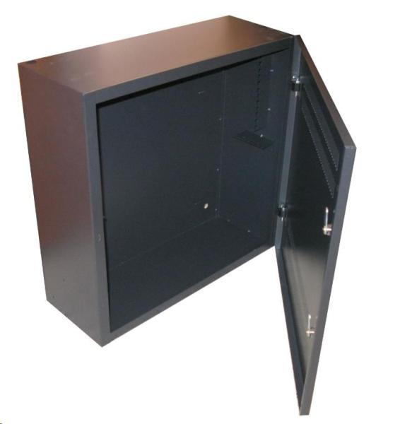 XtendLan 19" nástěnný vertikální rozvaděč 2U+4U 540x200,  perforované dveře,  2x zámek,  černý1