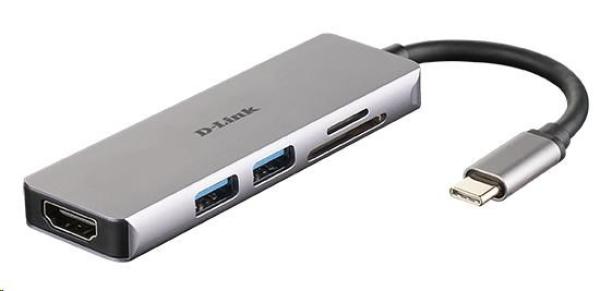 D-Link DUB-M530 rozbočovač 5 v 1 USB-C s rozhraním HDMI a čítačkou kariet SD/microSD