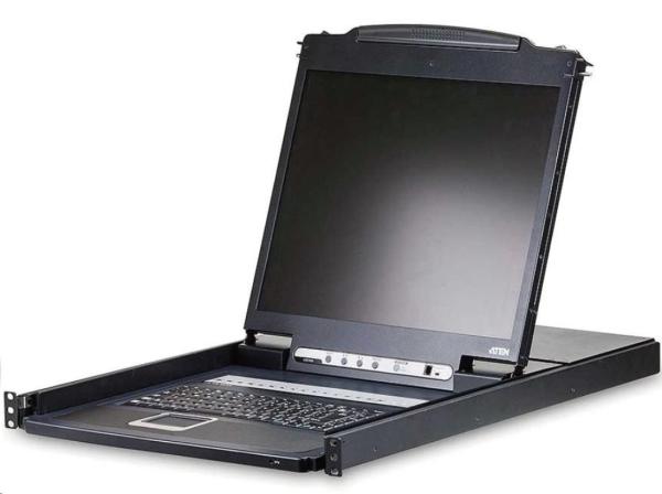 ATEN 8-portový KVM PS/2+USB, OSD, rack, 19" LCD, touchpad, klávesnica