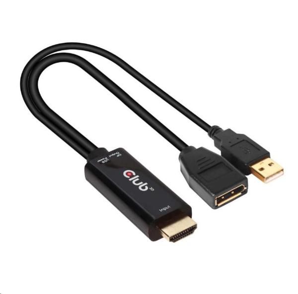 Club3D Aktívny adaptér HDMI na DisplayPort 4K60Hz,  M/ F0