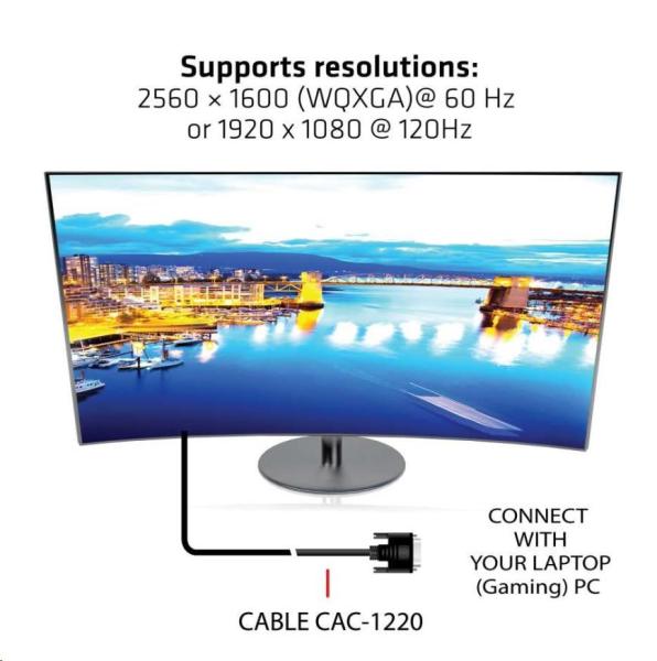 Club3D DVI-D Dual Link kábel (24+1),  10 m,  obojsmerný,  28 AWG4