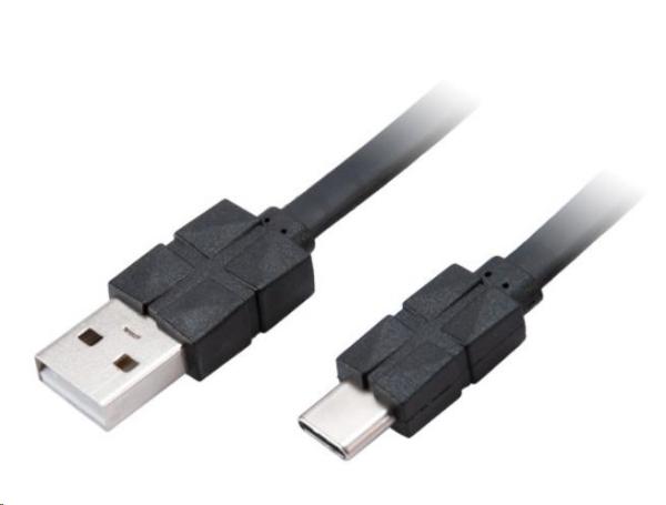 Kábel AKASA PROSLIM USB 2.0 Typ C na typ A,  30 cm