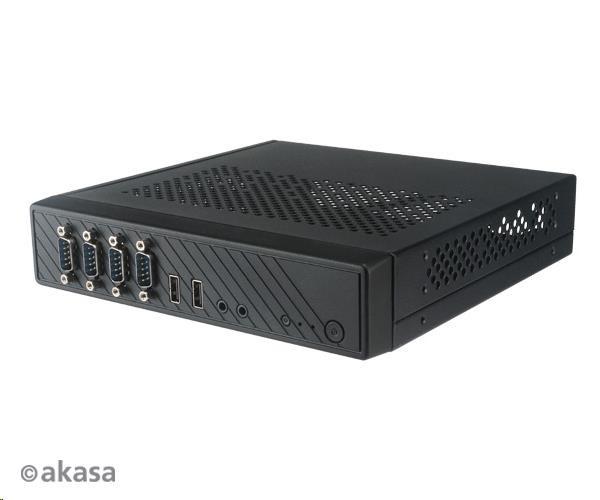 Skriňa AKASA Cypher SPX,  tenké mini-ITX (Sub 2L Chassis so 4 otvormi pre COM porty a 2 x USB 2.0 portov,  možnosť montáž