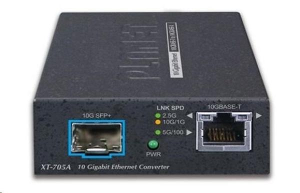 Planet XT-705A,  konvertor 10G/ 5G/ 2.5G/ 1G/ 100M /  miniGBIC SFP+ 10GBASE-X4