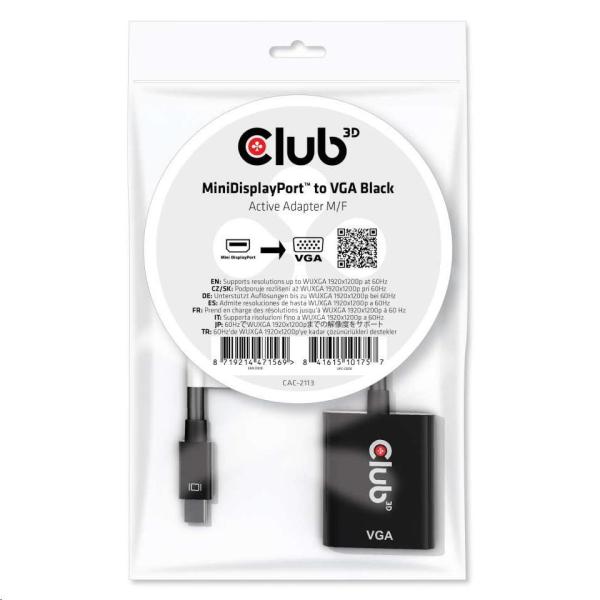 Aktívny adaptér Club3D Mini DisplayPort na VGA4